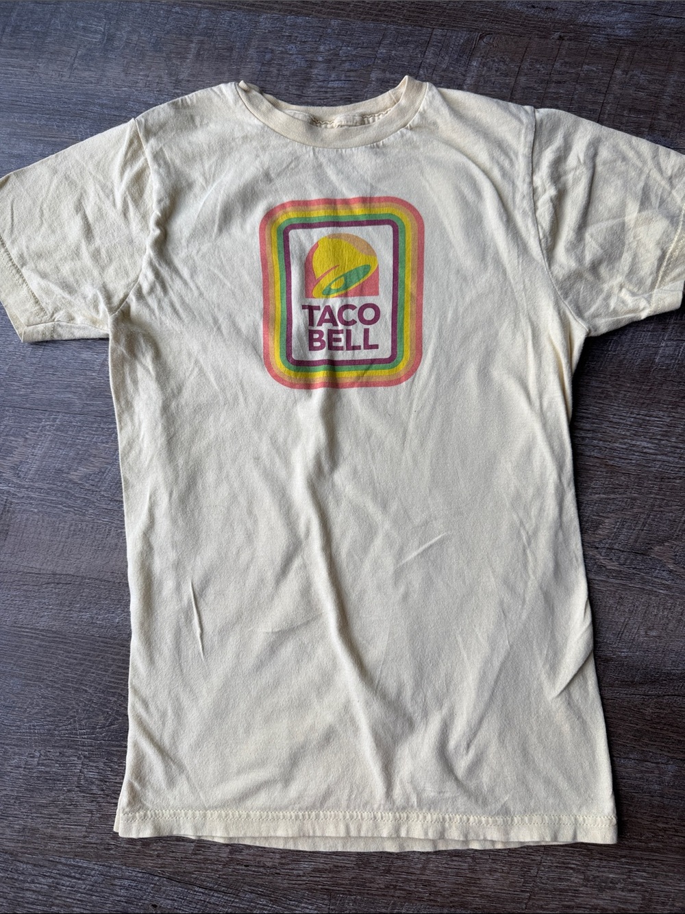 Vintage Taco Bell Cream Short Sleeve Logo Tee